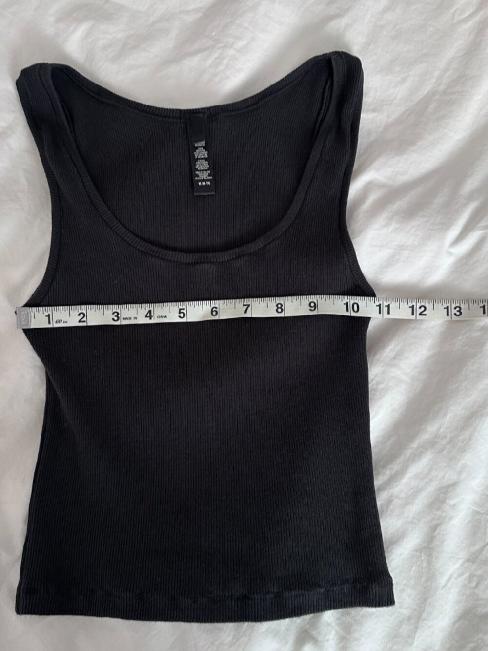 SKIMS Cotton Rib Tank Top Black Medium M Stretch Cotton - Picture 10 of 11